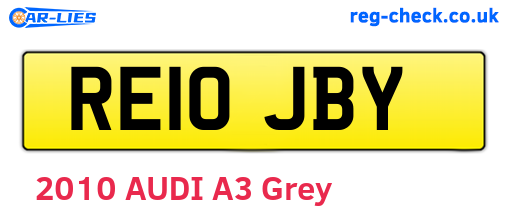 RE10JBY are the vehicle registration plates.