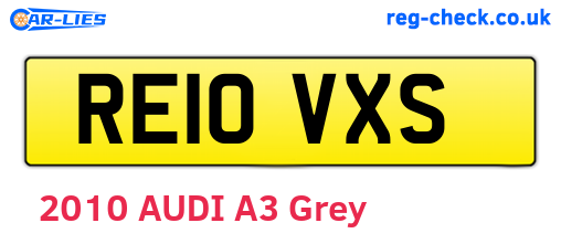 RE10VXS are the vehicle registration plates.