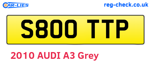S800TTP are the vehicle registration plates.