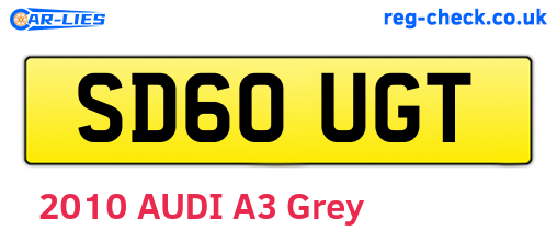 SD60UGT are the vehicle registration plates.