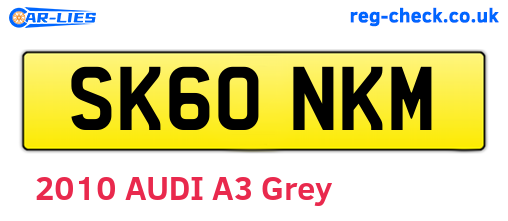 SK60NKM are the vehicle registration plates.