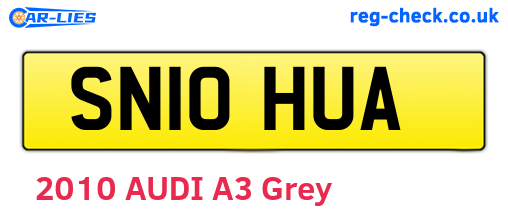 SN10HUA are the vehicle registration plates.