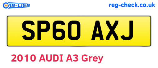 SP60AXJ are the vehicle registration plates.