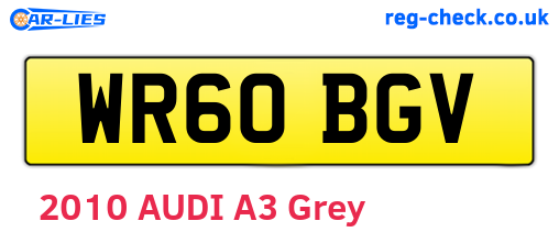 WR60BGV are the vehicle registration plates.