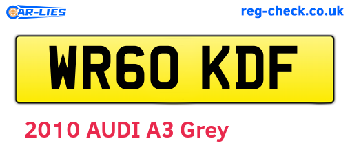 WR60KDF are the vehicle registration plates.