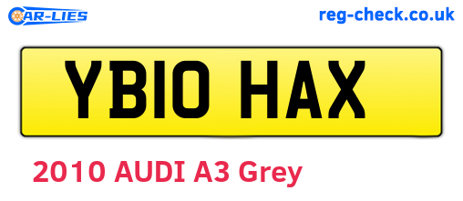 YB10HAX are the vehicle registration plates.