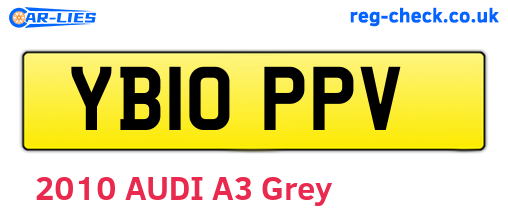 YB10PPV are the vehicle registration plates.