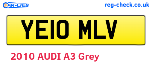 YE10MLV are the vehicle registration plates.