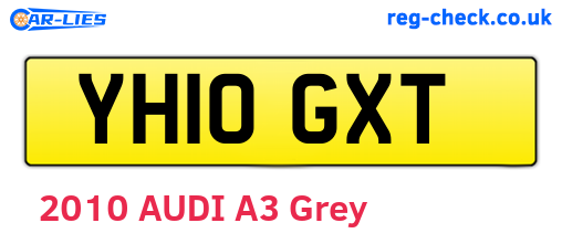 YH10GXT are the vehicle registration plates.