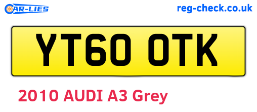 YT60OTK are the vehicle registration plates.