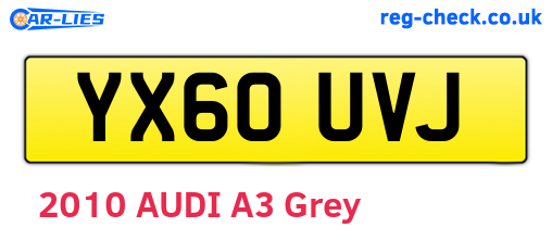 YX60UVJ are the vehicle registration plates.