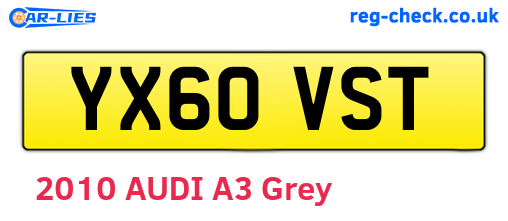 YX60VST are the vehicle registration plates.