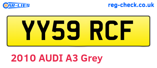 YY59RCF are the vehicle registration plates.