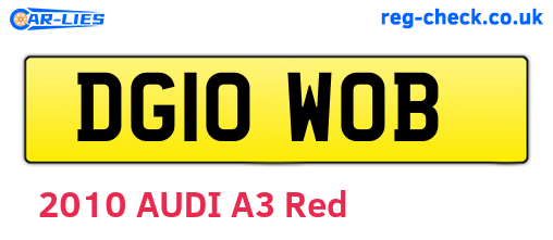 DG10WOB are the vehicle registration plates.