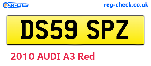 DS59SPZ are the vehicle registration plates.