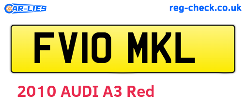 FV10MKL are the vehicle registration plates.