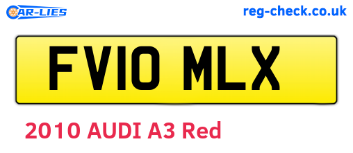 FV10MLX are the vehicle registration plates.