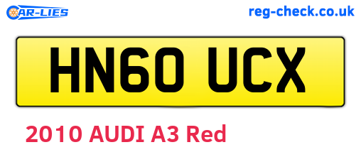 HN60UCX are the vehicle registration plates.