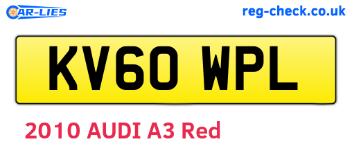 KV60WPL are the vehicle registration plates.