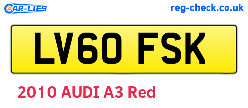 LV60FSK are the vehicle registration plates.