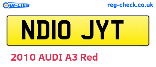 ND10JYT are the vehicle registration plates.