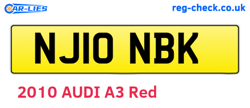 NJ10NBK are the vehicle registration plates.