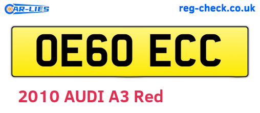 OE60ECC are the vehicle registration plates.
