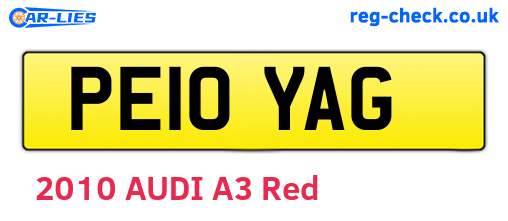PE10YAG are the vehicle registration plates.