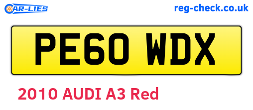 PE60WDX are the vehicle registration plates.
