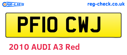 PF10CWJ are the vehicle registration plates.
