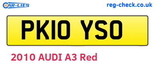 PK10YSO are the vehicle registration plates.