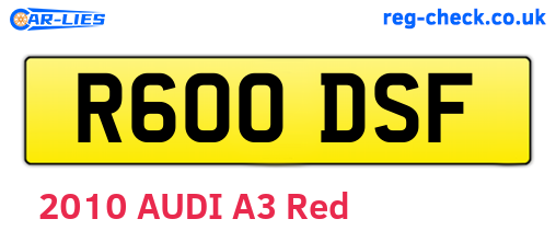 R600DSF are the vehicle registration plates.