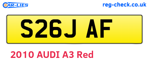 S26JAF are the vehicle registration plates.