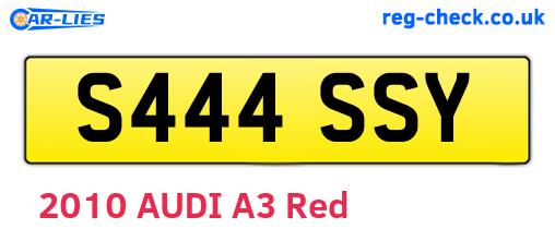 S444SSY are the vehicle registration plates.