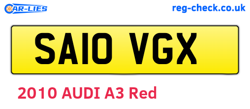SA10VGX are the vehicle registration plates.