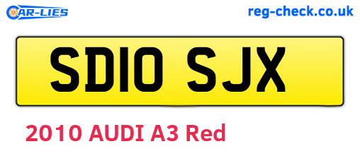 SD10SJX are the vehicle registration plates.