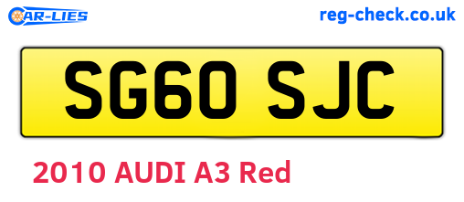 SG60SJC are the vehicle registration plates.