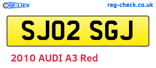 SJ02SGJ are the vehicle registration plates.