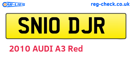 SN10DJR are the vehicle registration plates.
