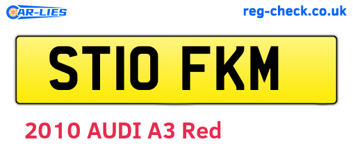ST10FKM are the vehicle registration plates.