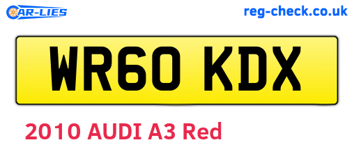 WR60KDX are the vehicle registration plates.
