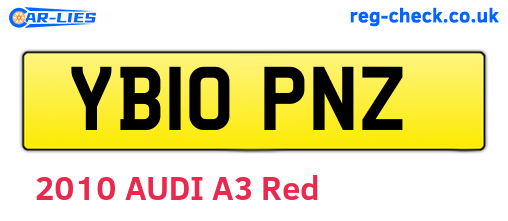 YB10PNZ are the vehicle registration plates.