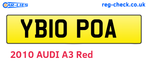 YB10POA are the vehicle registration plates.