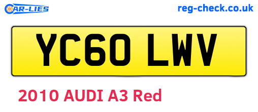 YC60LWV are the vehicle registration plates.