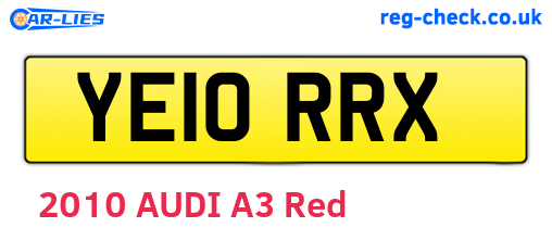 YE10RRX are the vehicle registration plates.