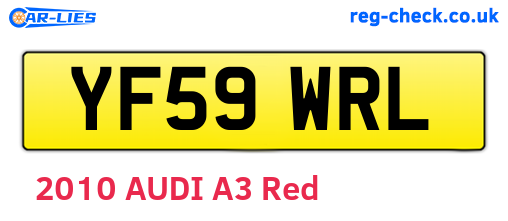 YF59WRL are the vehicle registration plates.