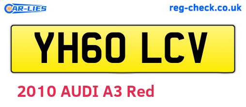 YH60LCV are the vehicle registration plates.