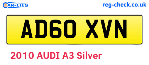 AD60XVN are the vehicle registration plates.