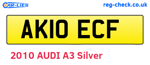 AK10ECF are the vehicle registration plates.