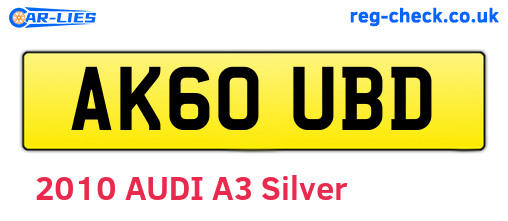 AK60UBD are the vehicle registration plates.